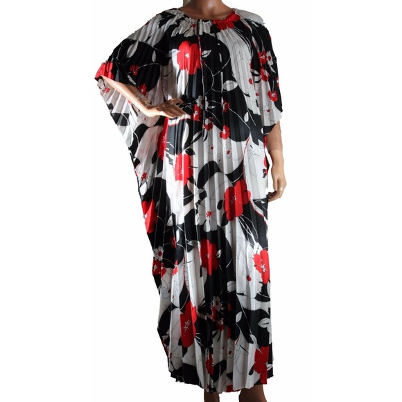Hilo Hattie Dresses & Skirts - Hilo Hattie Hawaiian Floral Print Pleated Caftan